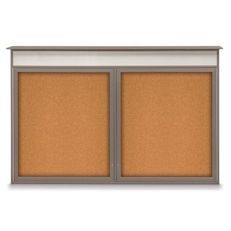 United Visual Products Open Faced Traditional Rounded Corkboard UV647ARC-BLACK-DRKSPR